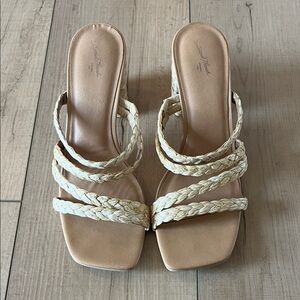 Universal Thread Cream Braided Strap Slide Mules
